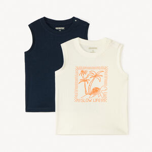 Set van 2 Slow Life tanktops voor babyjongen 