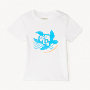 Korte mouwen T-shirt met reliëfprint voor babyjongen 
