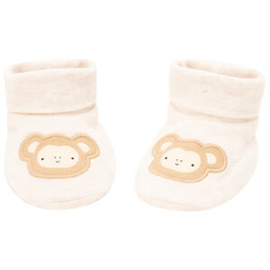 Chausson en jersey chiné patch singe pour bébé 
