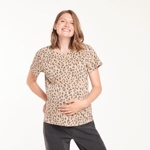 T-shirt de maternité à manches courtes avec zip d’allaitement 