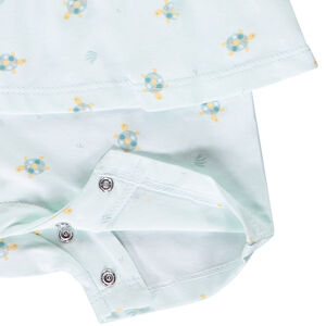 Lot de 2 combishorts effet 2 en 1 motifs tortues pour bébé fille 