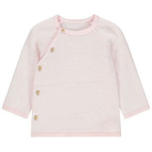 Gilet en coton bio maille épaisse boutonné 