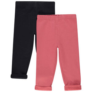 Set van 2 effen fleece boxershorts voor babymeisje 