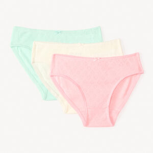 Set van 3 eenkleurige hartjespanty's voor meisjes. 