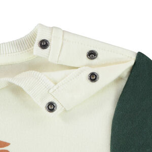 Sweatshirt fleece print vulkaan voor jongen 