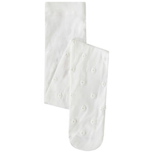 Collants fins motif floral en relief avec paillettes pour fille 