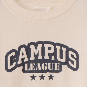 Sweatshirt in fleece met print voor jongens 