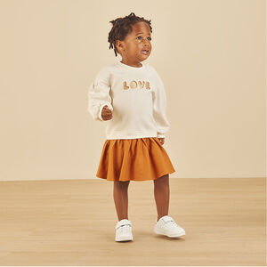 Jurk in gaas 2 in 1 fantasieprint voor baby meisjes 