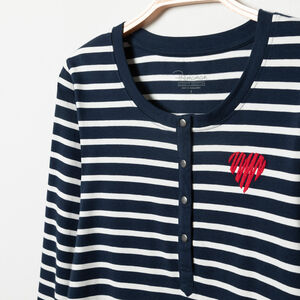 Langarmige zwangerschaps T-shirt met strepen 