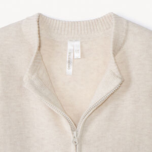 Gebreid vest met effen teddycol voor babyjongens 