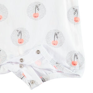 Kort kruippakje met kersen all-over voor babymeisjes 