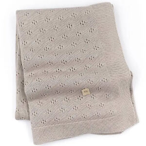 Deken wieg - Gebreid - 75x100 cm - Camel 