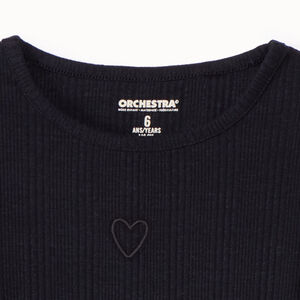 T-shirt met lange mouwen en geborduurd hartje voor meisjes 