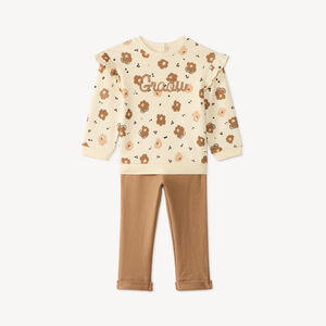 2-delig joggingpak met bloemenprint voor babymeisje 