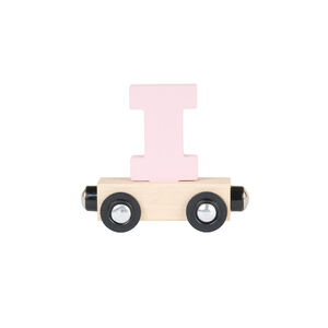 Houten "I" wagon - lichtroze 