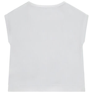 T-shirt manches courtes à sequins effet noué fille 