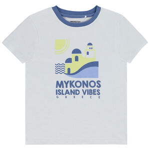 T-shirt met korte mouwen print Mykonos voor jongen 