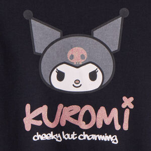 Sweatshirt van fleece zwart met Kuromi-print voor meisjes 