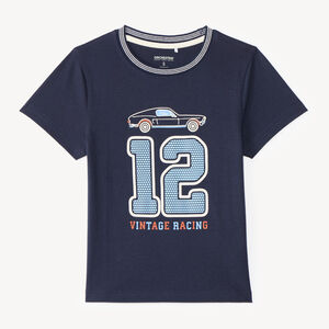 T-shirt met korte mouwen met auto-print voor jongens 