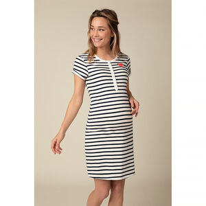Nachthemd voor zwangerschap en borstvoeding met strepen 