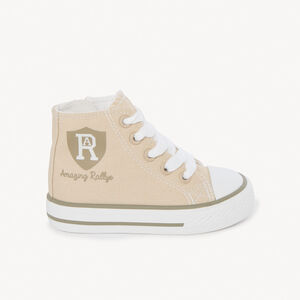 Hoge sneakers met rits in canvas met wapenprint voor babyjongen 