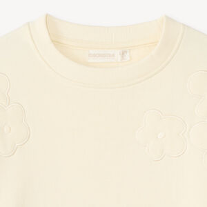 Fleece sweat met geborduurde bloemen voor meisjes 