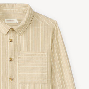 Chemise garçon manches longues en toile à rayures 