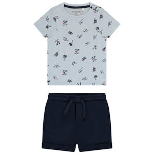 Set van 2 delen met bedrukt T-shirt voor babyjongen 