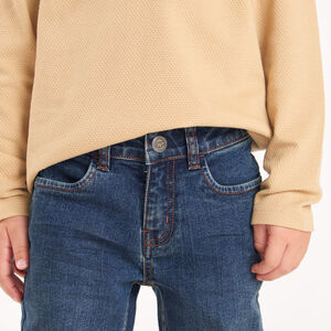 Jeans slim fit in denim met contrasterende naden voor jongens 