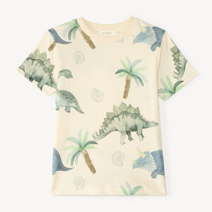 T-shirt met korte mouwen met dino-print voor jongens 