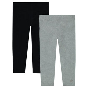 Lot de 2 leggings unis en jersey 