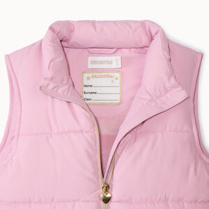 Mouwloze doorgestikte jas effen voor meisjes 