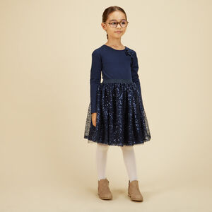 Robe de cérémonie effet 2 en 1 avec sequins pour fille 