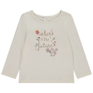 T-shirt manches longues print fantaisie pailleté pour bébé fille 
