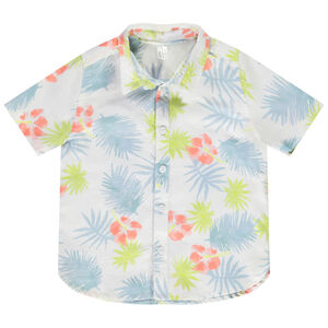 Chemise manches courtes en coton imprimé hibiscus pour bébé garçon  