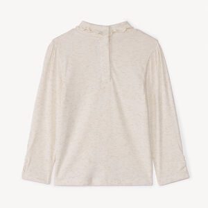 Geribbelde glitterondertrui met golvende col voor babymeisje 