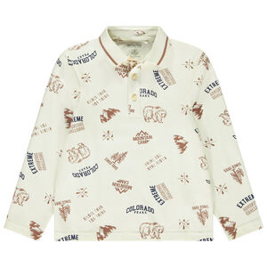 Polo manches longues imprimé fantaisie pour garçon 