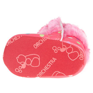 Bottines imprimé pois et fausse fourrure 