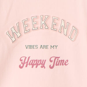 T-shirt manches longues à texte en relief pour fille 