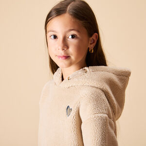 Jurk met lange mouwen in sherpa-effect voor meisjes 