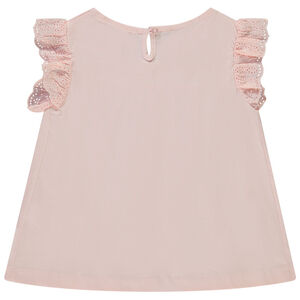 T-shirt manches courtes avec broderie anglaise fille 