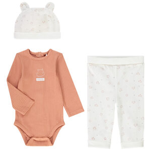 Ensemble 3 pièces imprimé hippopotames pour bébé 