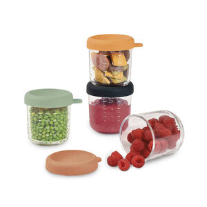 Set van 4 bewaarpotjes van glas 250 ml Sunrise Color 