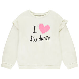 Sweat demi-oversize fantaisie avec volants fille 