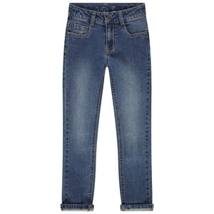Jean skinny effet used à texte en relief garçon 
