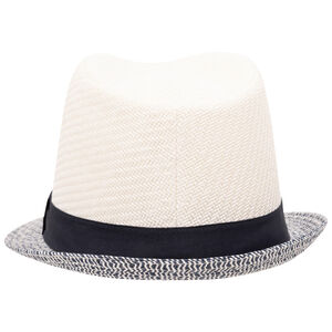 Borsalino en paille bicolore à galon tissé pour bébé garçon 