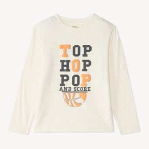 T-shirt met lange mouwen voor jongen met basketbalmotief 