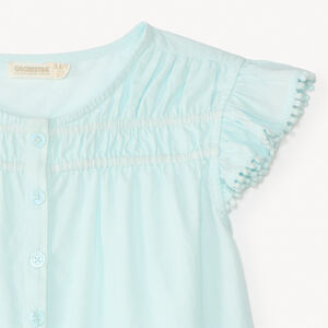 Tuniek met korte mouwen in effen fantasiedoek voor meisjes 