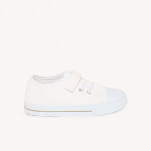 Sneakers witte stof met klittenband voor jongen 