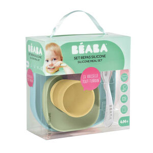 Set van 4 siliconen maaltijdartikelen – Yellow 